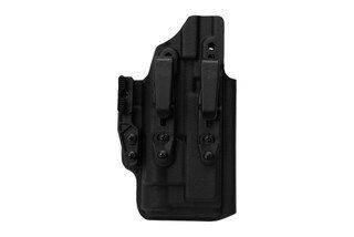 LAS Concealment Saya 2.0 Right Hand Holster for GLOCK 17/19 with TLR1 is made of Kydex material.